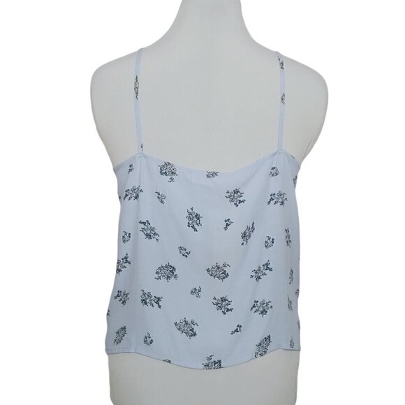 NWT MANGO Light Blue Floral Ruched Spaghetti Strap Camisole - Picture 5 of 10